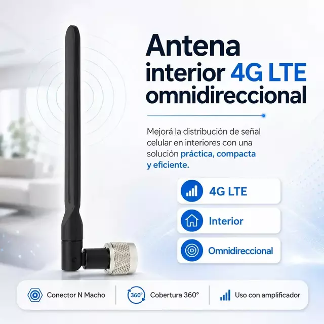 Antena Whip para Amplificador 3 dBi 700-2700 MHz 4G AltaNet