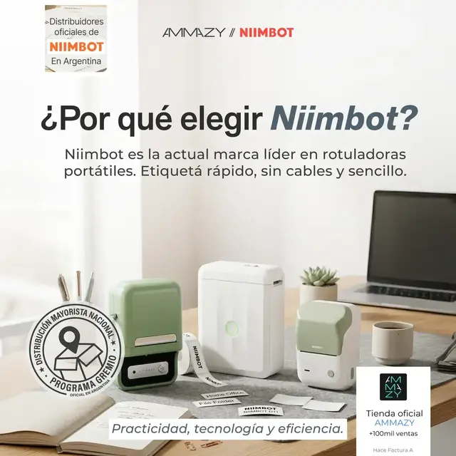Etiquetas NIIMBOT M2 M3 50x30mm Rollo Transferencia Térmica