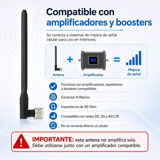 Antena Whip para Amplificador 3 dBi 700-2700 MHz 4G AltaNet