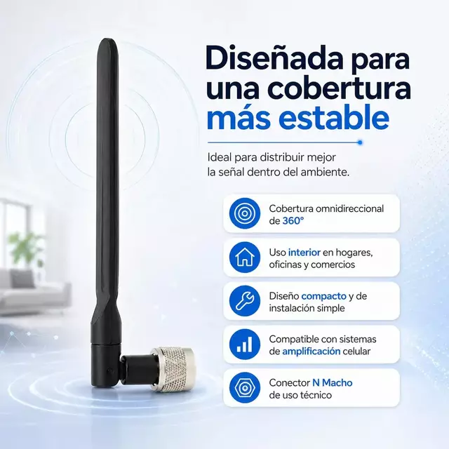 Antena Whip para Amplificador 3 dBi 700-2700 MHz 4G AltaNet