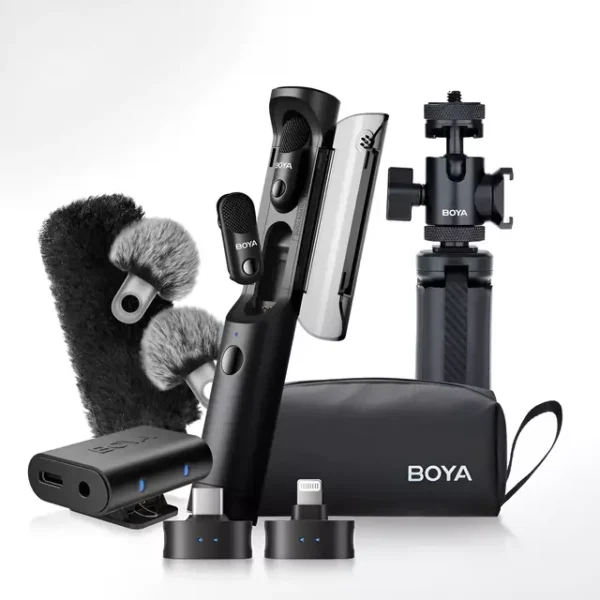 Micrófono BOYA Magic 4 en 1 + Base de Escritorio