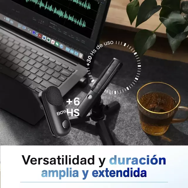 Micrófono BOYA Magic 4 en 1 + Base de Escritorio