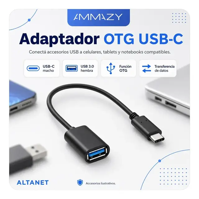 Adaptador Otg USB C a USB 3.0 Hembra AltaNet