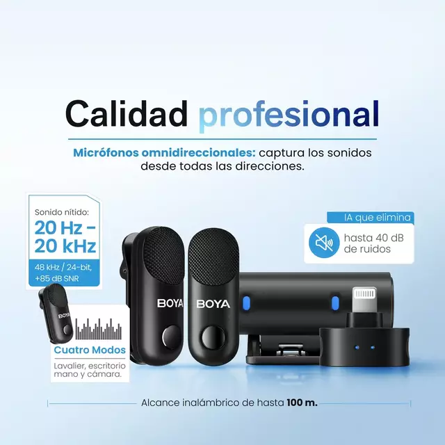 Micrófono BOYA Magic 4 en 1 + Base de Escritorio