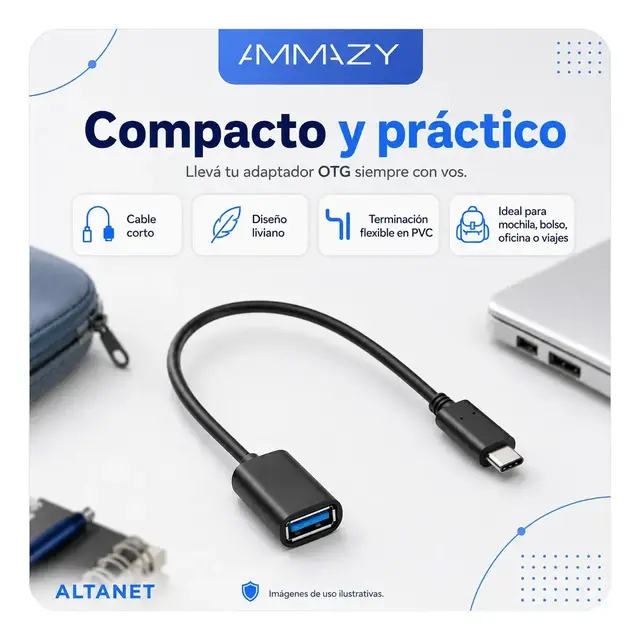 Adaptador Otg USB C a USB 3.0 Hembra AltaNet