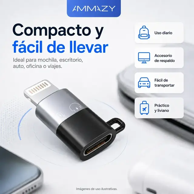 Adaptador USB C a Lightning Compatible iPhone iPad Carga AltaNet
