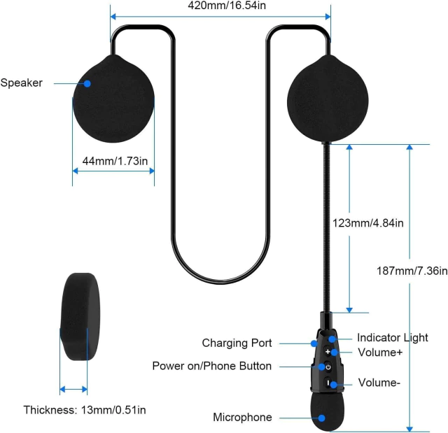 Auricular con Micrófono Bluetooth Casco Moto EJEAS E1+