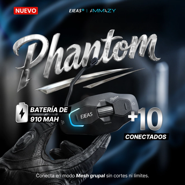 Intercomunicador EJEAS x10 Phantom Moto 10 Personas