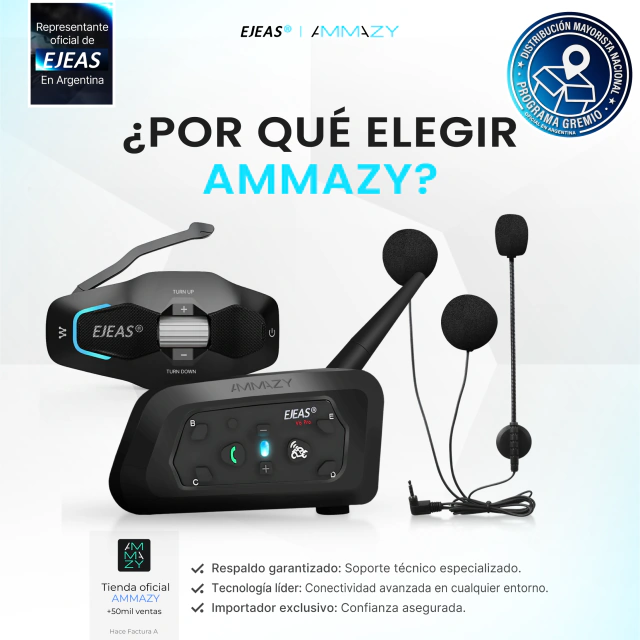 Base Magnética y Auriculares para Intercomunicador EJEAS x10