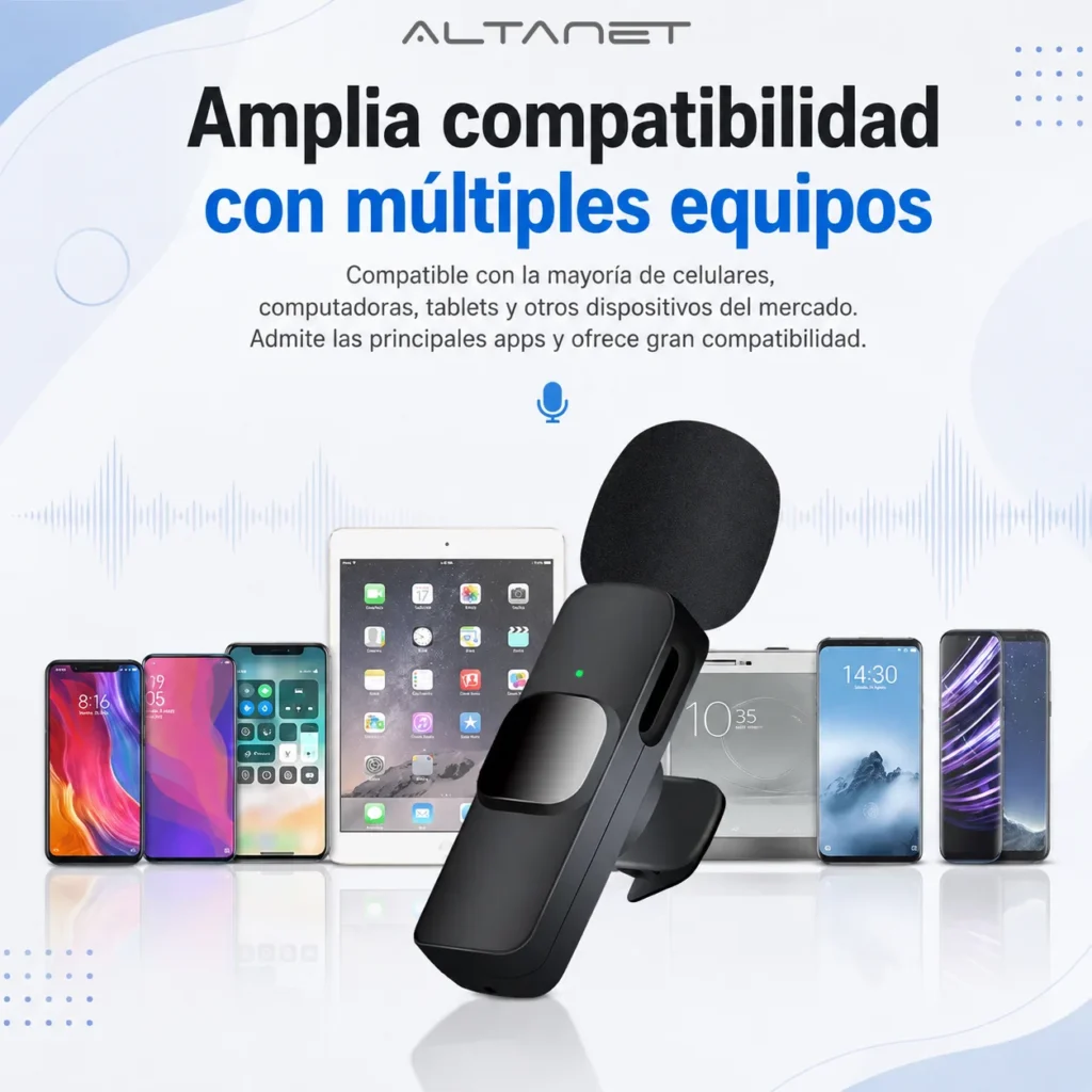 Micrófono Dual Inalámbrico con Receptor Tipo C K9 AltaNet