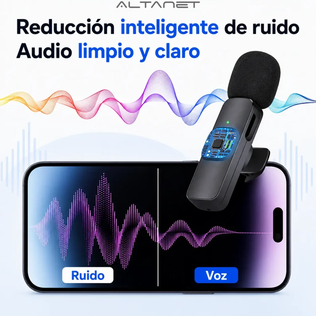 Micrófono Inalámbrico Corbatero Celular Ficha USB C K9 Color AltaNet