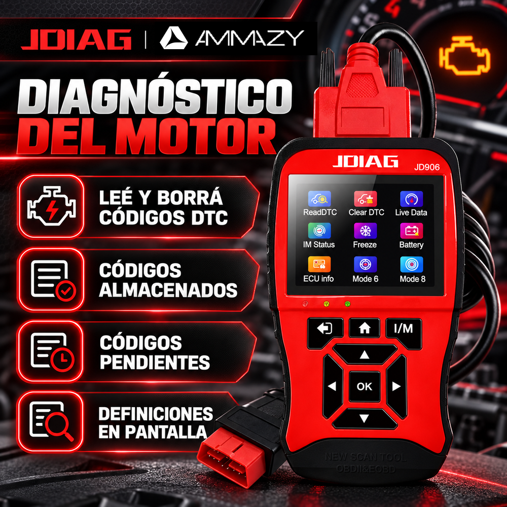 Lector OBD2 Portátil Para Autos JDIAG JD906