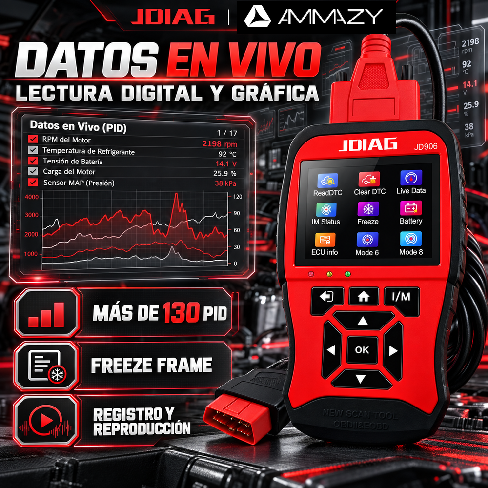 Lector OBD2 Portátil Para Autos JDIAG JD906