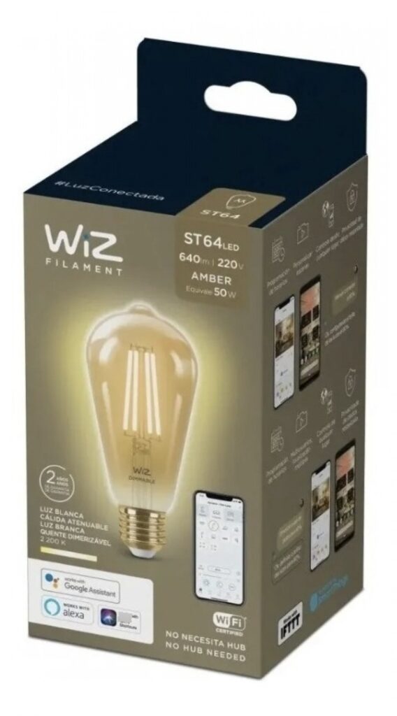 Lámpara WiZ LED Smart ST64 TW 7W E27 Amber 1PF