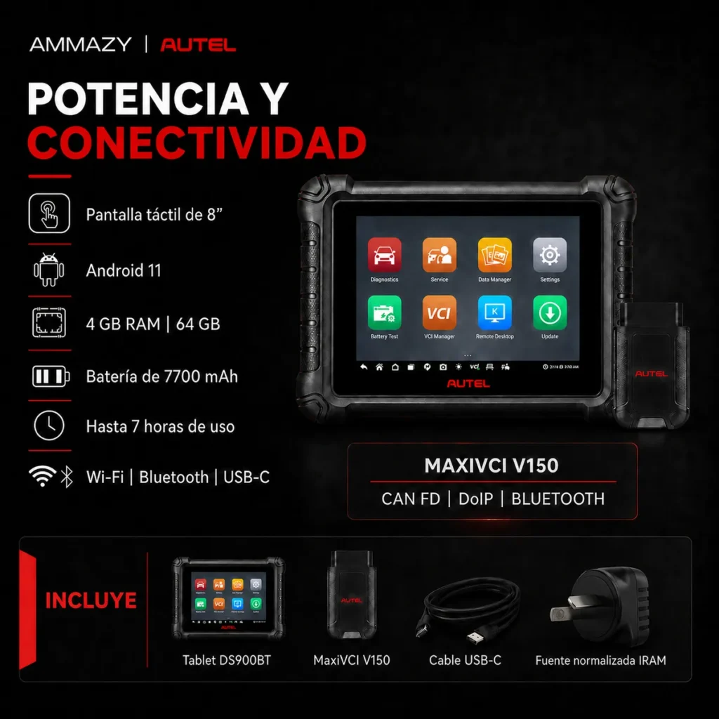 Scanner Automotriz Autel Ds900bt + Punta Lógica Ps100 Combo