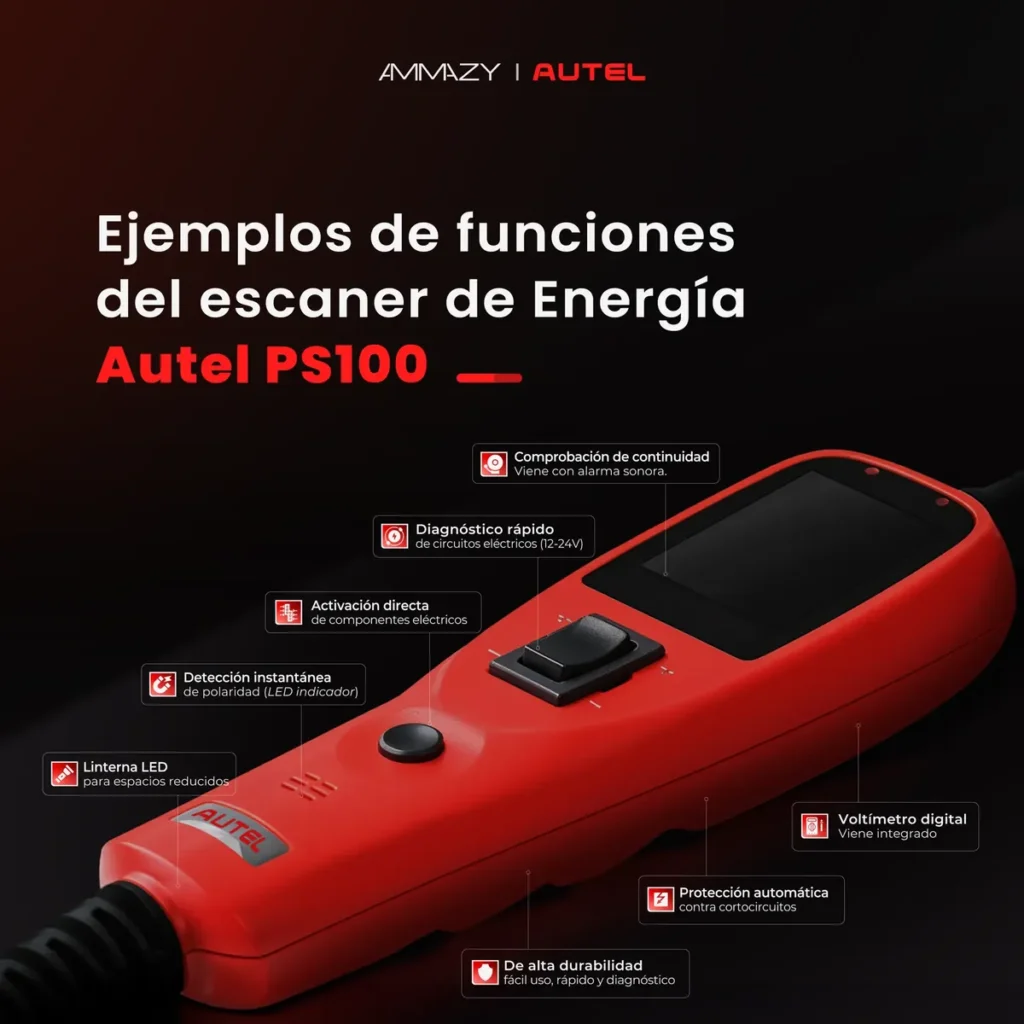 Scanner Automotriz Autel Ds900bt + Punta Lógica Ps100 Combo