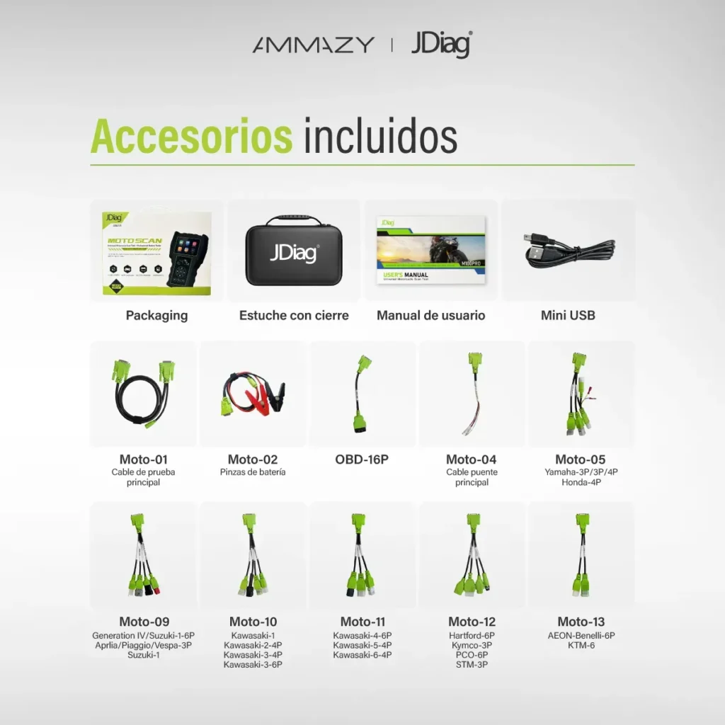 Combo Scanner Motos Jdiag M100 Pro + Tester Circuitos P60