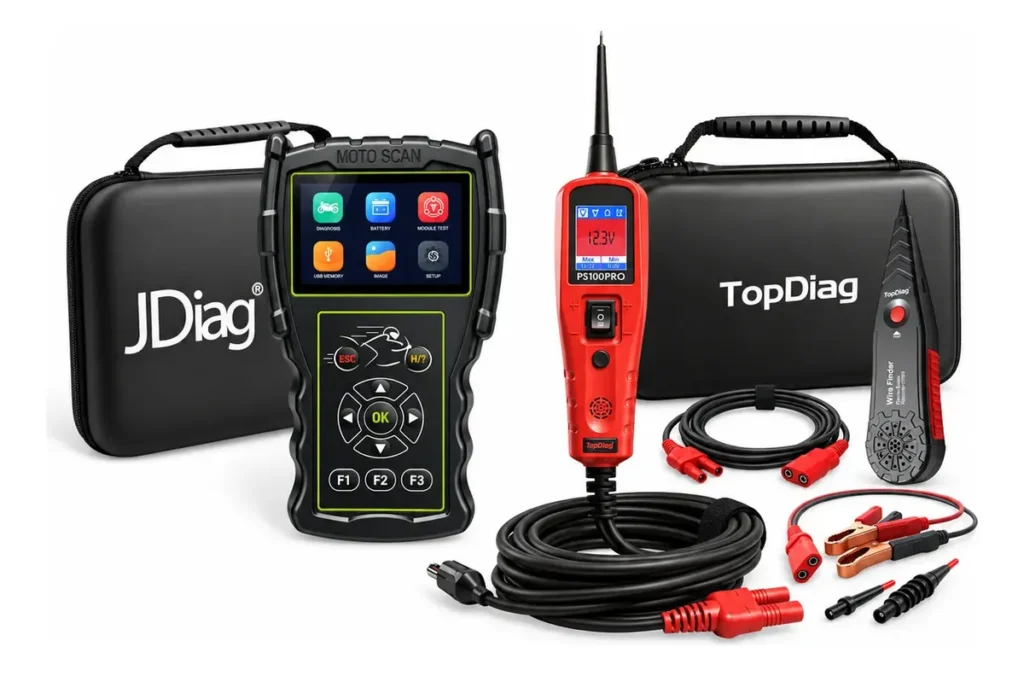 Kit Scanner Motos Jdiag M100 Pro Tester Eléctrico Ps100 Pro