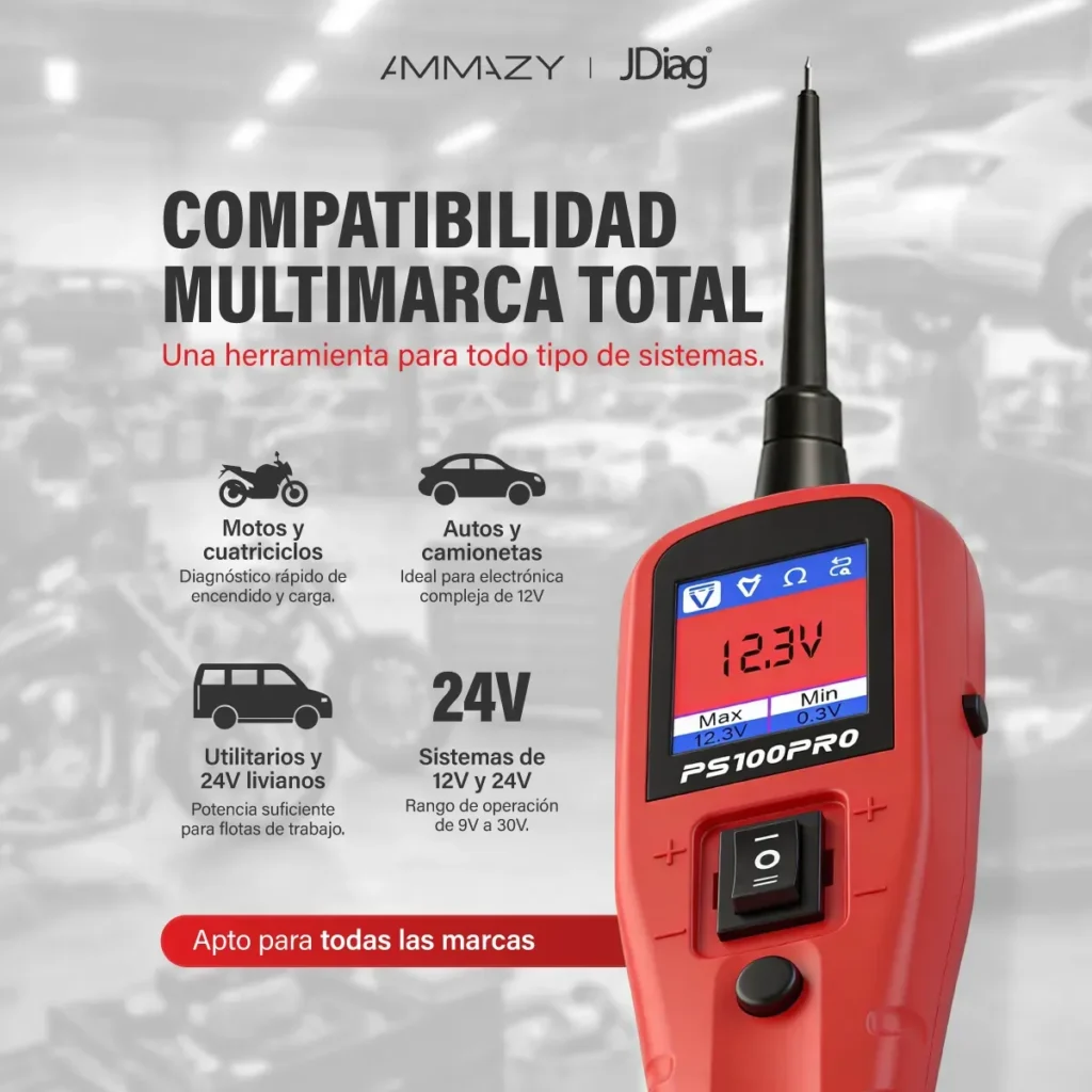 Kit Scanner Motos Jdiag M100 Pro Tester Eléctrico Ps100 Pro
