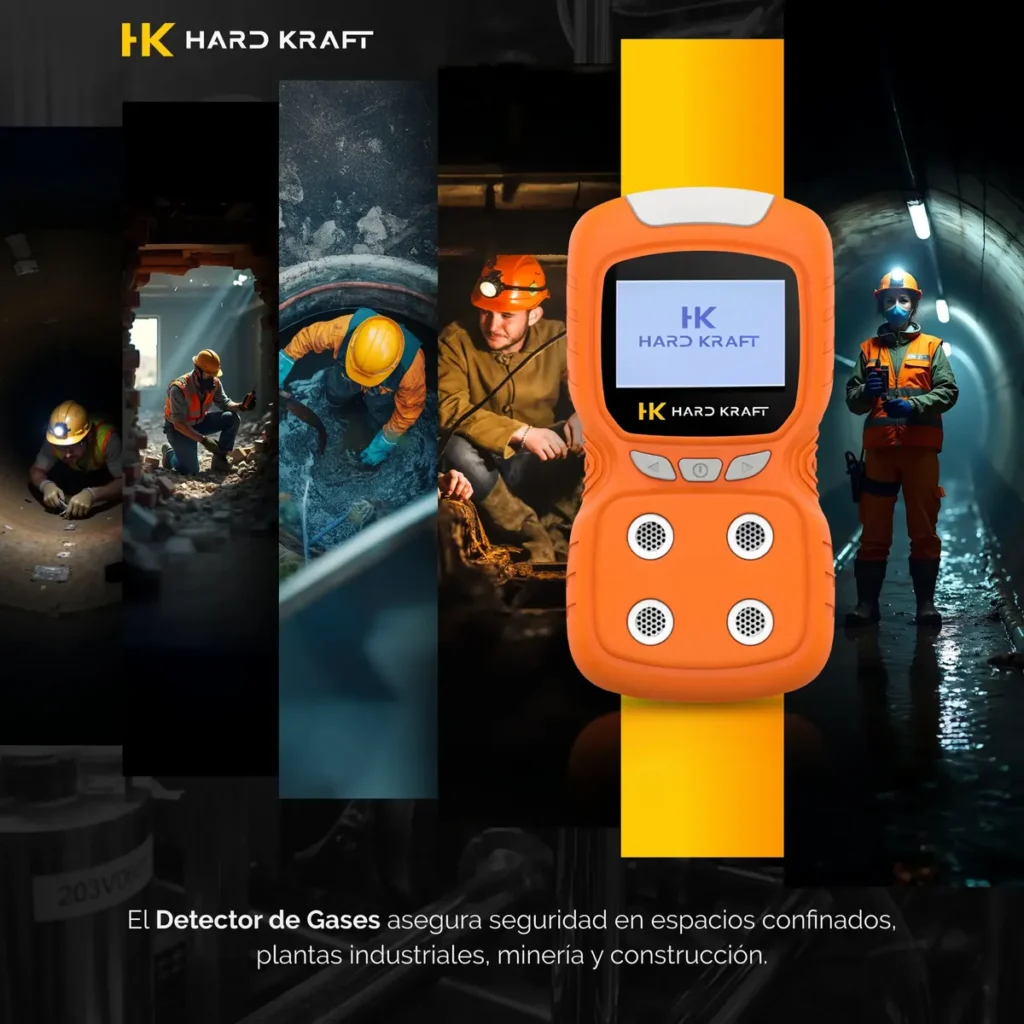 Detector 4 Gases Industrial Multigas Co2 H2s O2 C/ Certificado calibración