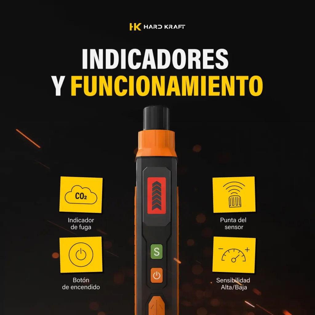 Detector de Fugas de Gas HARDKRAFT HK-50A Naranja