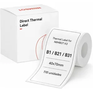 Rollo Etiquetas Térmicas Niimbot 40x70mm Blanco B1 B21 B31 Blanco