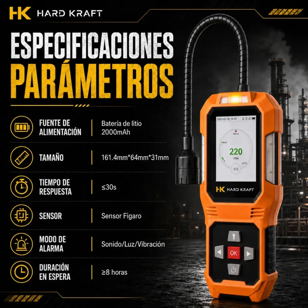 Detector De Fugas De Gas Profesional Hardkraft Hkg-300