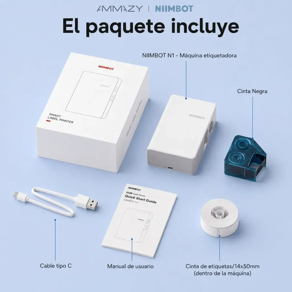 Rotuladora Niimbot N1 Transferencia Térmica Bluetooth Blanco