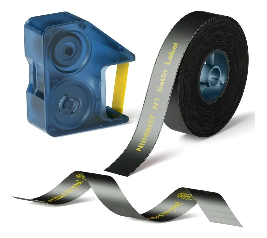 Combo Ribbon Dorado Cinta Negra 5m Niimbot N1