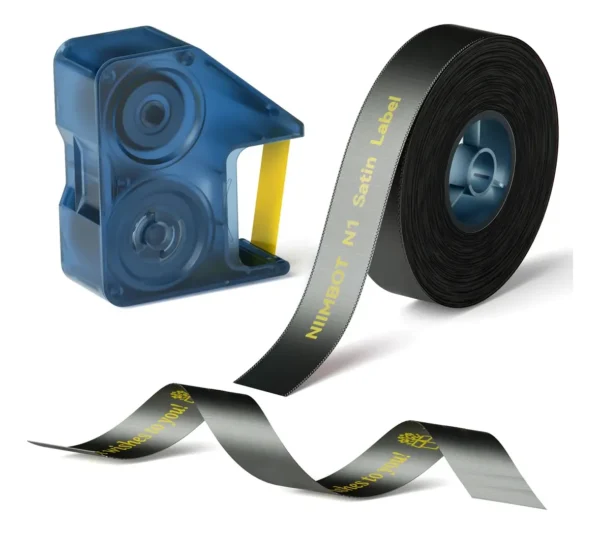 Combo Ribbon Dorado Cinta Negra 5m Niimbot N1