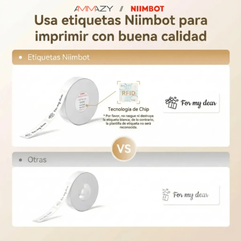 Rollo Etiquetas Niimbot 12x40mm Blanco D110 D11 Blanco