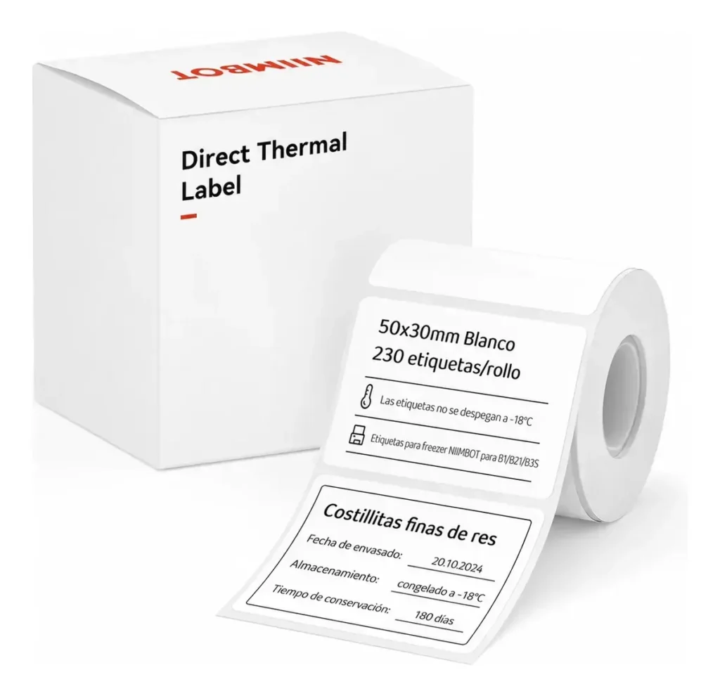 Rollo Etiquetas Niimbot Para Freezer 50x30mm Blanco B1 B21
