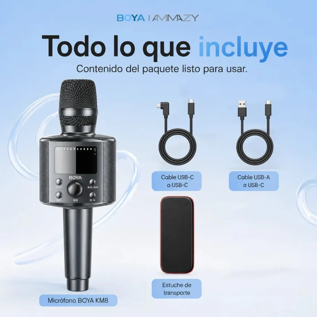 Microfono Inalambrico Portatil Boya Km8 Karaoke Parlante