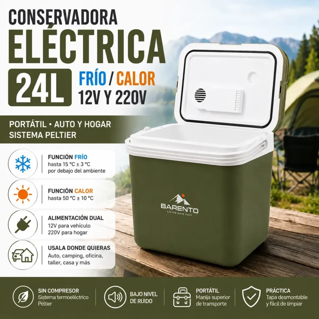 Conservadora Electrica Barento 24l Frio Calor 12v 220v