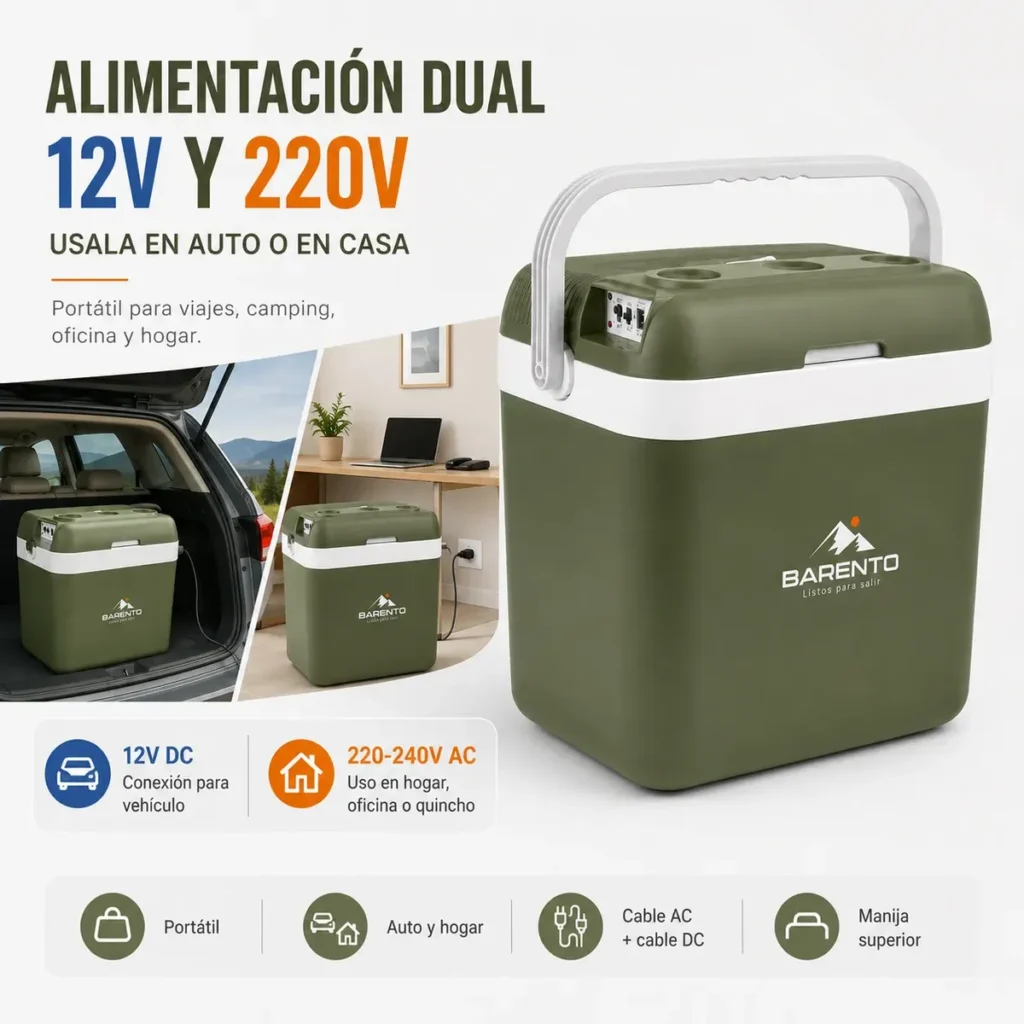 Conservadora Electrica Barento 24l Frio Calor 12v 220v