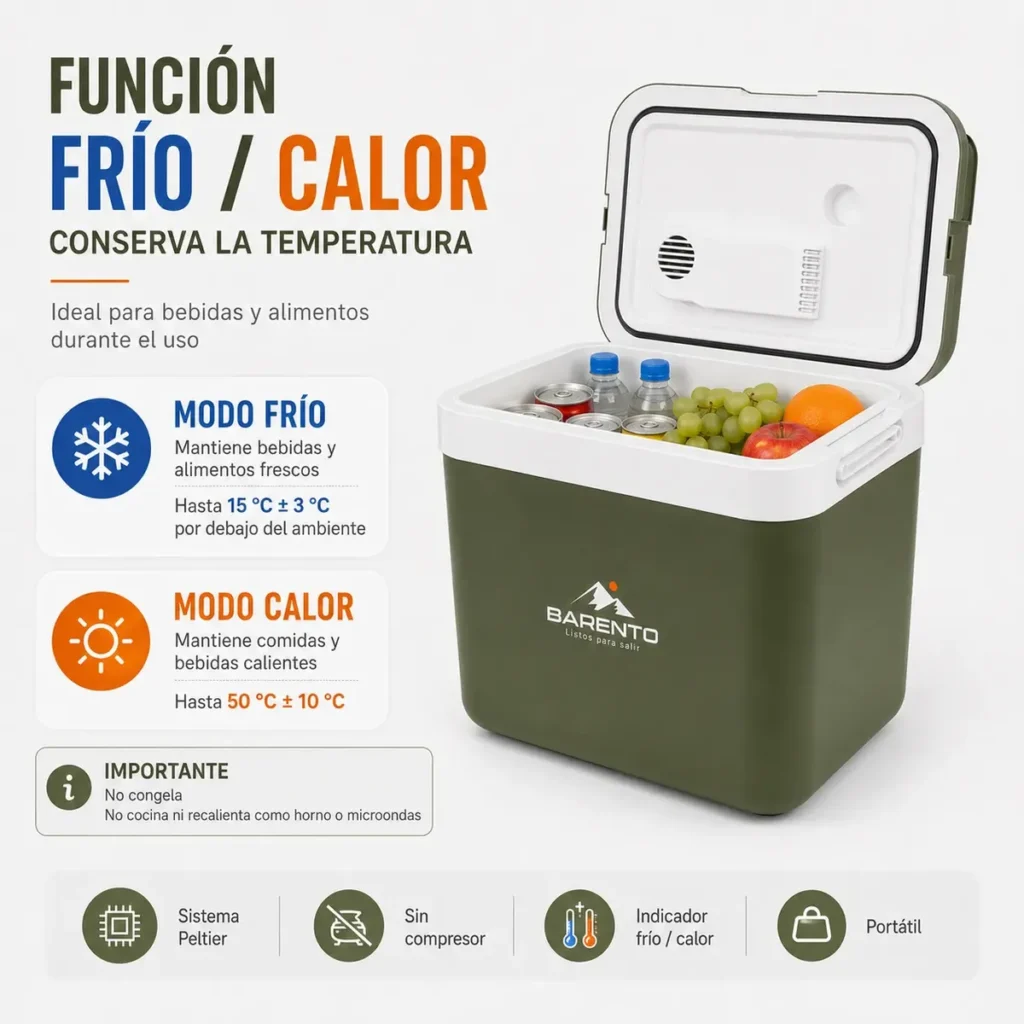 Conservadora Electrica Barento 24l Frio Calor 12v 220v