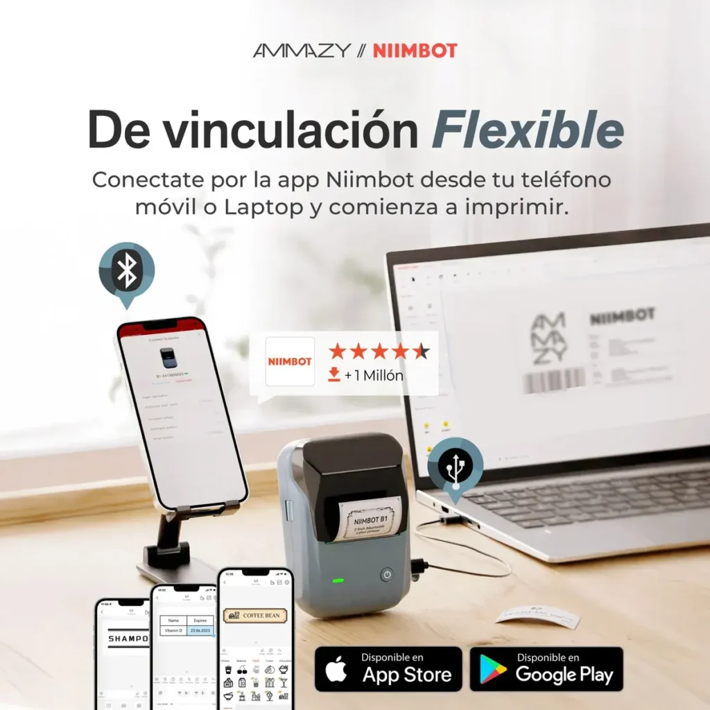 Impresora Portátil Niimbot B1 Bluetooth Térmica Plateada