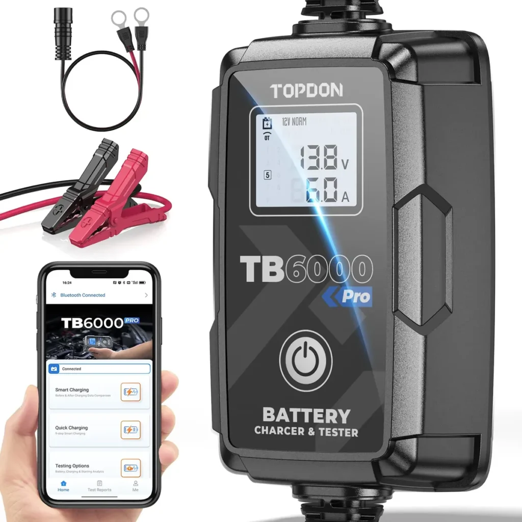 Cargador y Probador de Baterías TOPDON TB6000Pro 6 V y 12 V 6 A