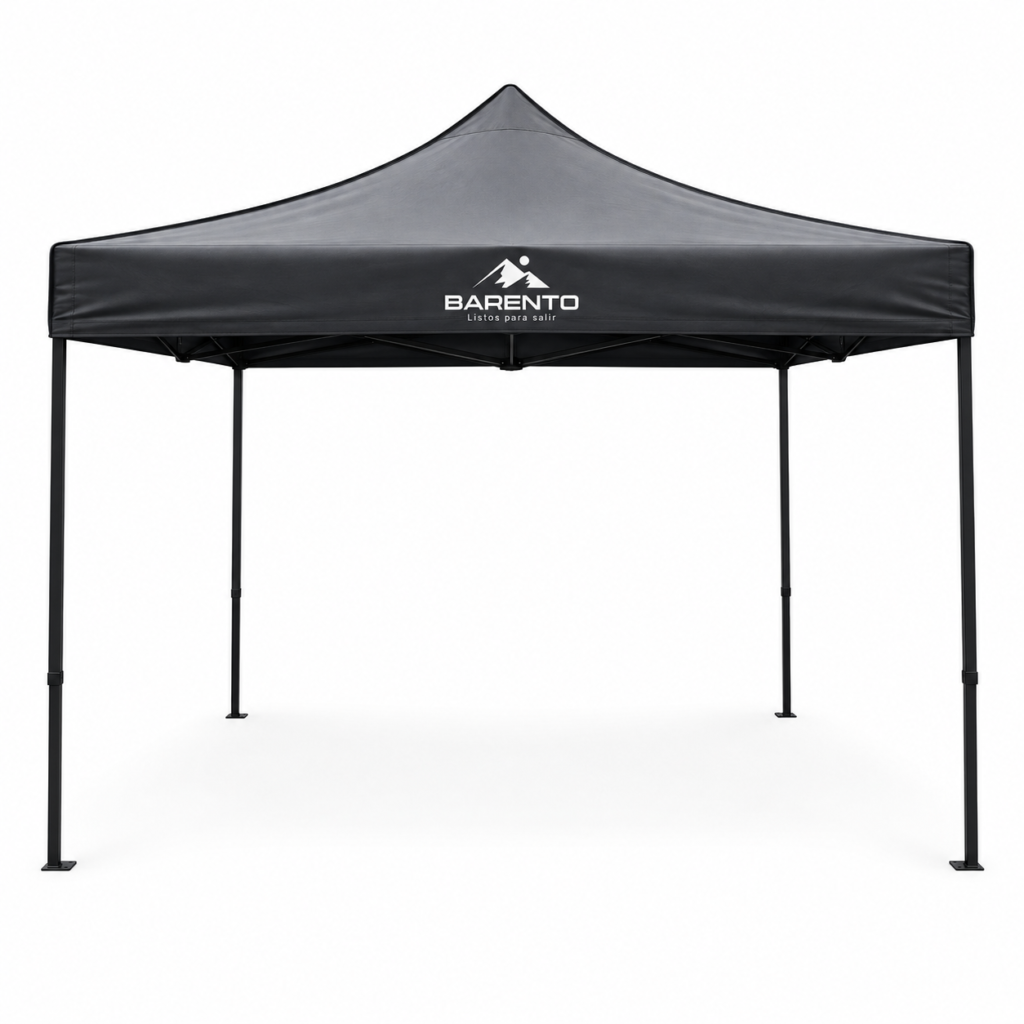 Gazebo Plegable Barento 3x3 Sin Paredes Laterales Negro