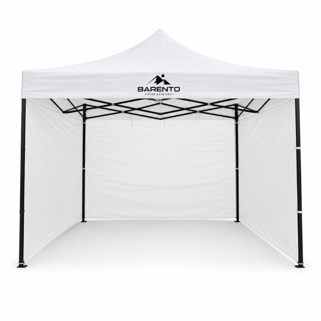 Gazebo Plegable Barento 3x3 Con Paredes Laterales Blanco