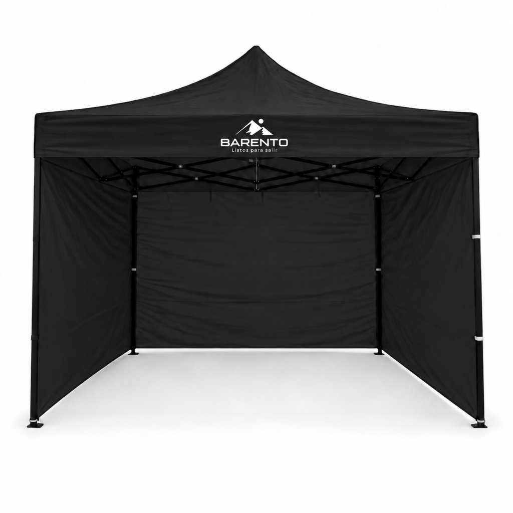 Gazebo Plegable Barento 3x3 Con Paredes Laterales Negro
