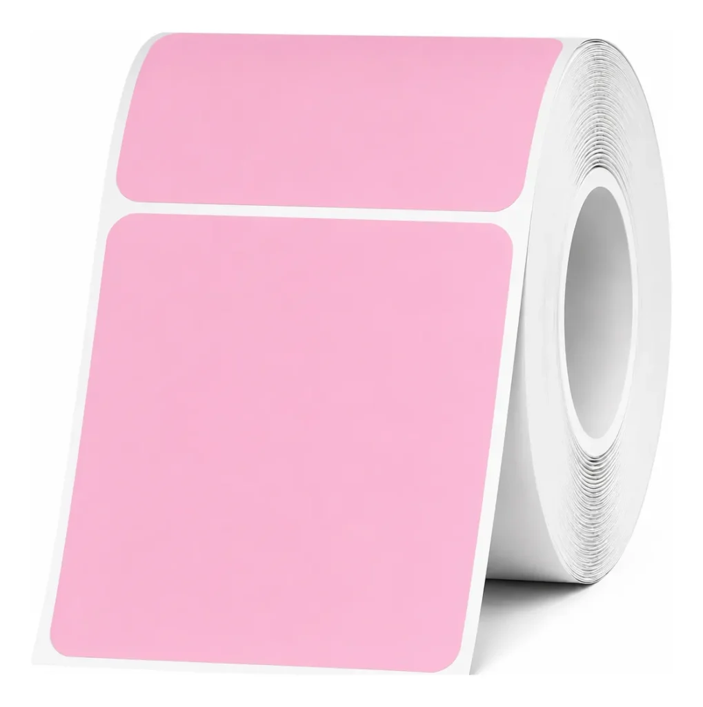 Etiquetas Rollo Rotuladora Impresora Termica 50x50mm Rosa