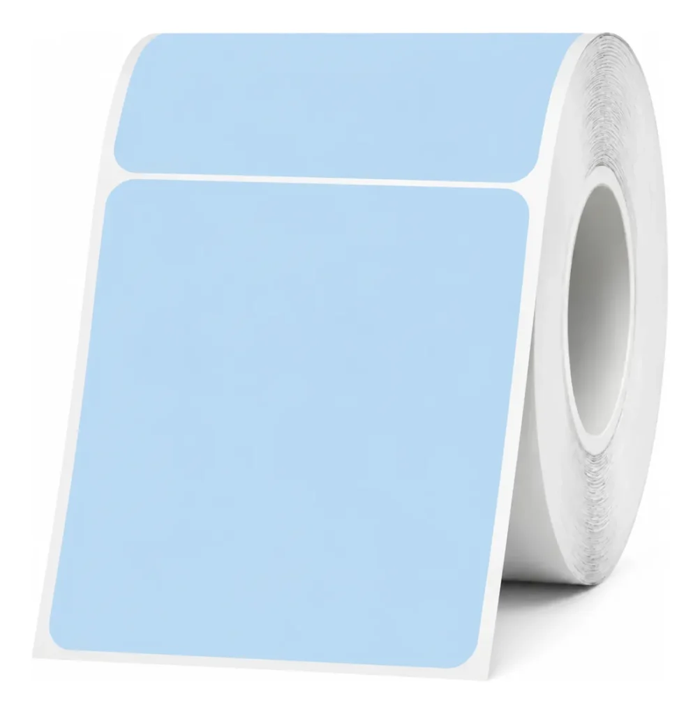 Etiquetas Rollo Rotuladora Impresora Termica 50x50mm Celeste