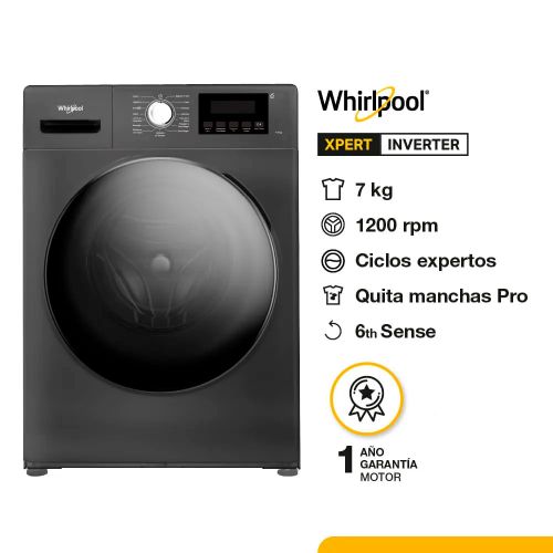 Lavarropas Whirlpool WNQ07AS 7KG TIT
