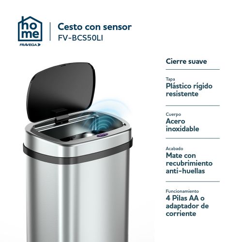 Cesto de basura Fravega Home con Sensor 50 L