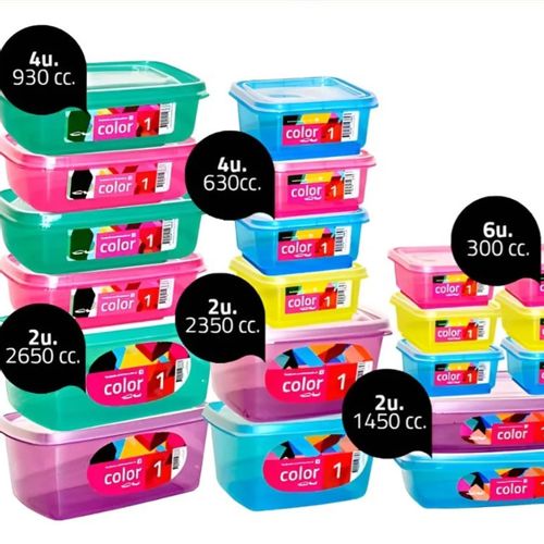 Set de 20 contenedores herméticos Practi Hogar Línea Color