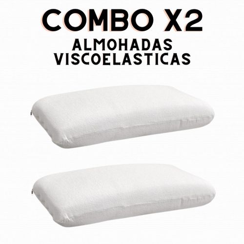 Set de 2 almohadas Harmony viscoelásticas rectas