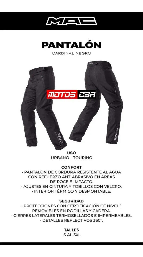 Pantalón MAC Helmets CARDINAL Hombre