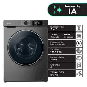 Lavasecarropas Gadnic 12Kg Lavado 8Kg Secado 1200RPM Inverter Automatico…