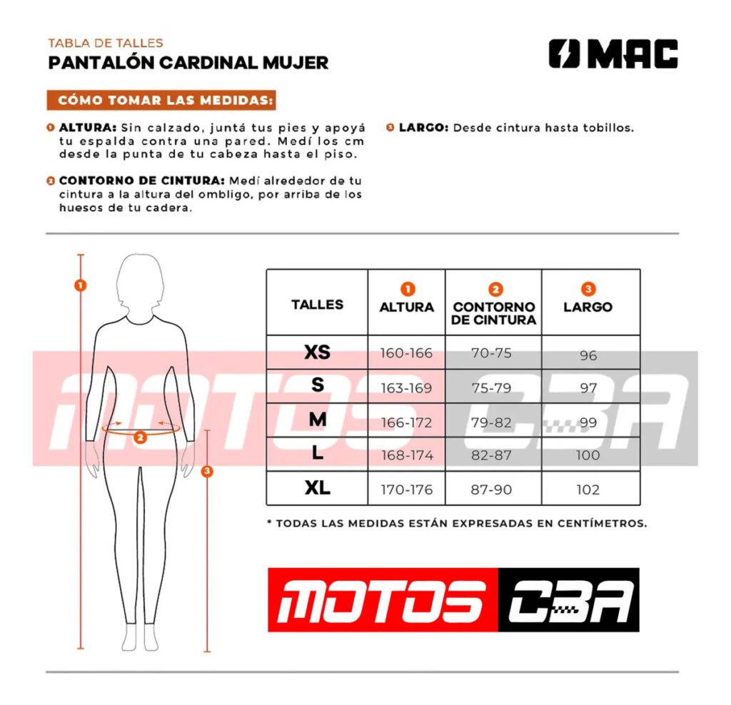 Pantalón MAC Helmets CARDINAL Dama